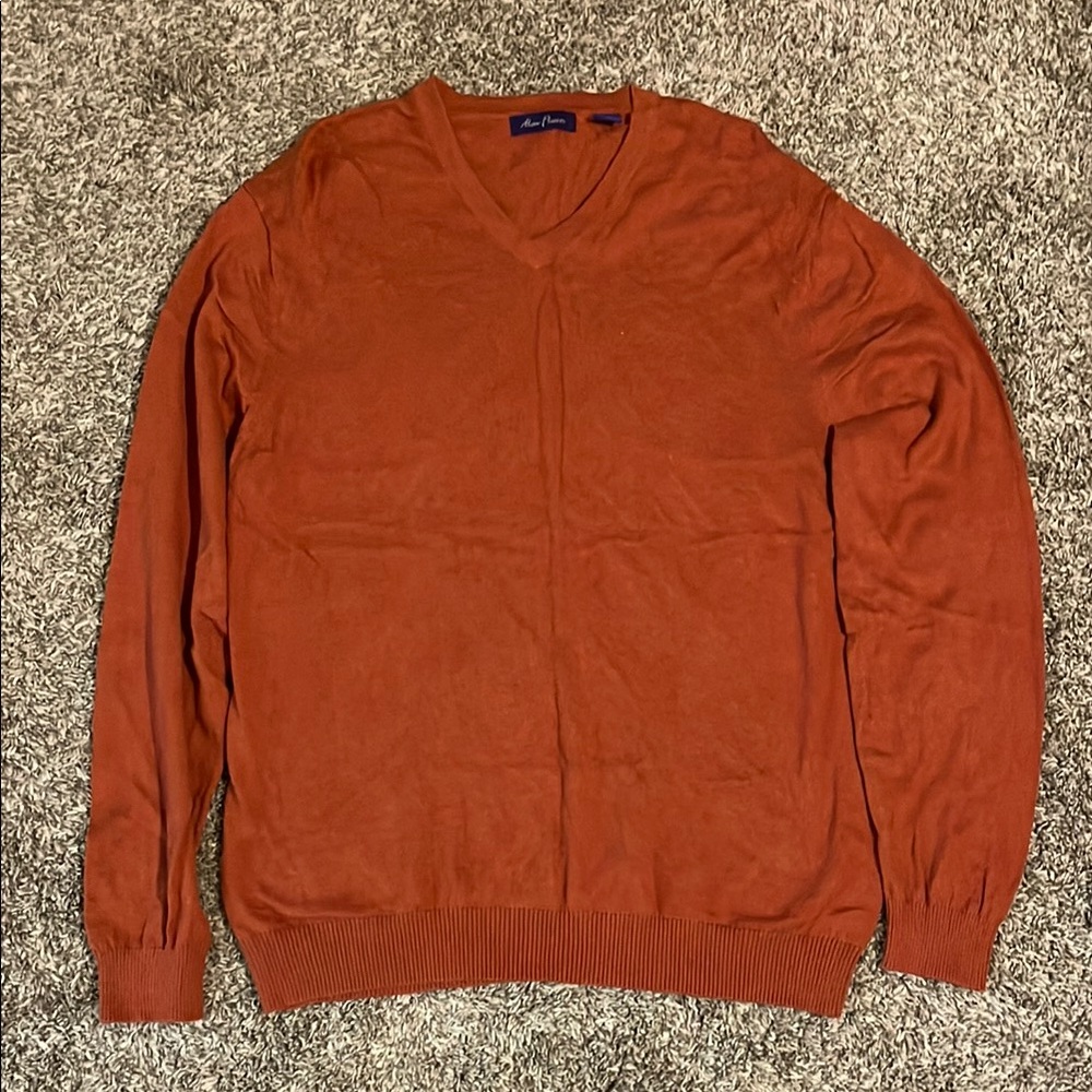 Alan Flusser Orange V-Neck Sweater